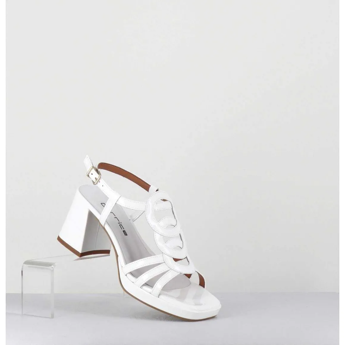 Sandales 70S En Cuir Vernis Blanc - Taga Vernice Bianco
