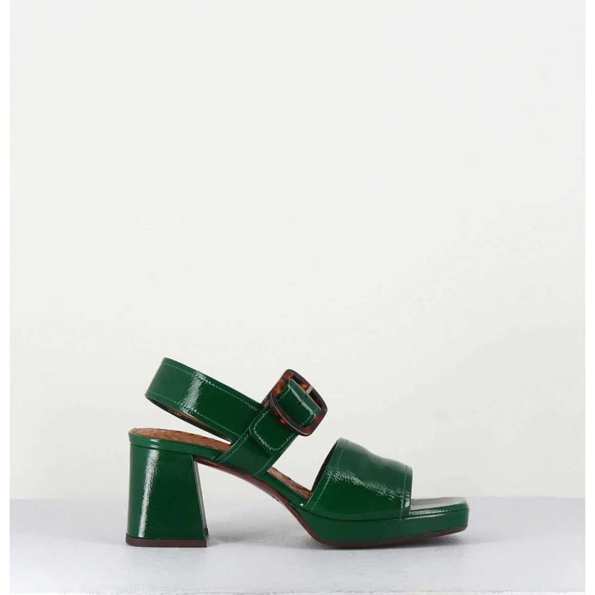 Sandales 70S En Cuir Vernis Naplak Vert - Ginka42 Salou Green