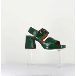 Sandales 70S En Cuir Vernis Naplak Vert - Ginka42 Salou Green