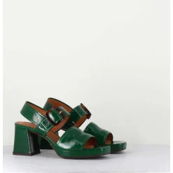 Sandales 70S En Cuir Vernis Naplak Vert - Ginka42 Salou Green