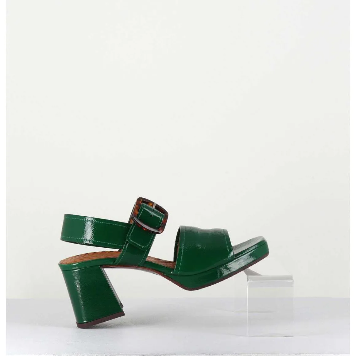 Sandales 70S En Cuir Vernis Naplak Vert - Ginka42 Salou Green