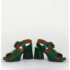 Sandales 70S En Cuir Vernis Naplak Vert - Ginka42 Salou Green