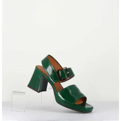 Sandales 70S En Cuir Vernis Naplak Vert - Ginka42 Salou Green