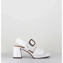 Sandales 70S En Cuir Vernis Naplak Blanc - Ginka42 Salou Blanco