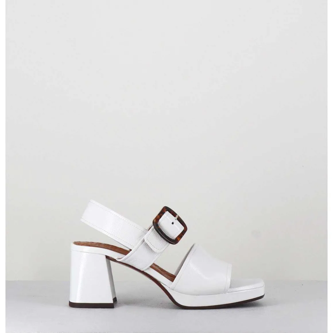 Sandales 70S En Cuir Vernis Naplak Blanc - Ginka42 Salou Blanco