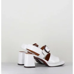 Sandales 70S En Cuir Vernis Naplak Blanc - Ginka42 Salou Blanco