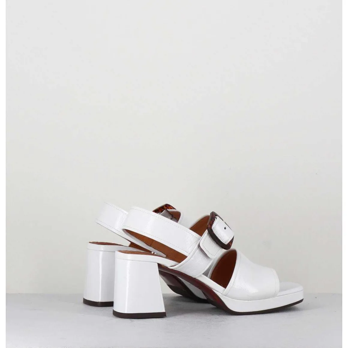 Sandales 70S En Cuir Vernis Naplak Blanc - Ginka42 Salou Blanco
