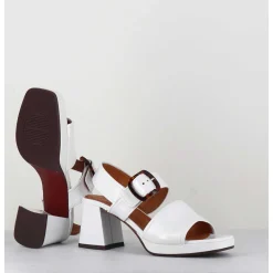 Sandales 70S En Cuir Vernis Naplak Blanc - Ginka42 Salou Blanco