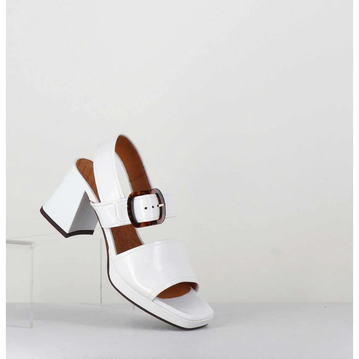 Sandales 70S En Cuir Vernis Naplak Blanc - Ginka42 Salou Blanco