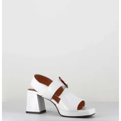 Sandales 70S En Cuir Vernis Naplak Blanc - Ginka42 Salou Blanco