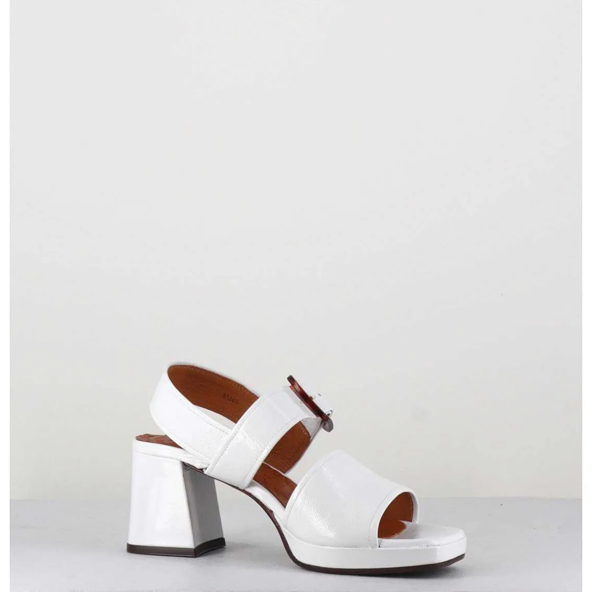 Sandales 70S En Cuir Vernis Naplak Blanc - Ginka42 Salou Blanco
