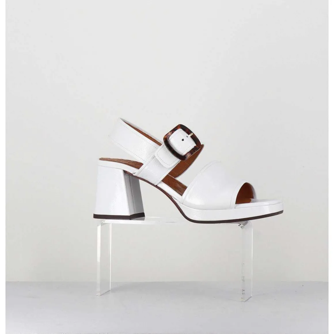 Sandales 70S En Cuir Vernis Naplak Blanc - Ginka42 Salou Blanco