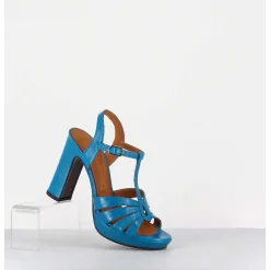 Sandales Salome Talon Haut Naplak Bleu - Cafra Ferrari Blue