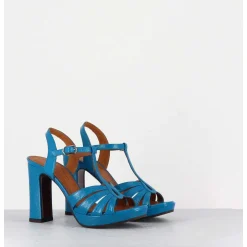 Sandales Salome Talon Haut Naplak Bleu - Cafra Ferrari Blue