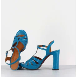 Sandales Salome Talon Haut Naplak Bleu - Cafra Ferrari Blue