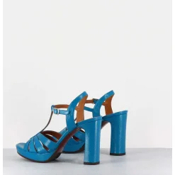 Sandales Salome Talon Haut Naplak Bleu - Cafra Ferrari Blue