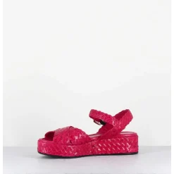 Sandales Semelle Epaisse En Cuir Tresse Rose Indien - Vero24 Lirio