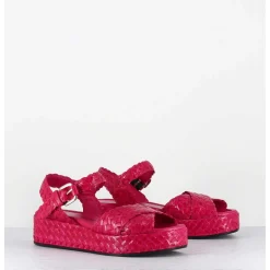 Sandales Semelle Epaisse En Cuir Tresse Rose Indien - Vero24 Lirio