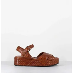 Sandales Semelle Epaisse En Cuir Tresse Marron - Vero24 Brown