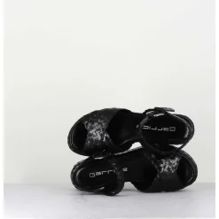 Sandales Semelle Epaisse En Cuir Tresse Noir - Vero24 Nero