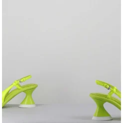 Sandales Talon Geometrique Jaune Fluo - A5411 Giallo Cedro