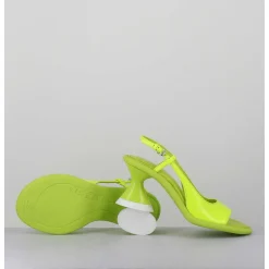 Sandales Talon Geometrique Jaune Fluo - A5411 Giallo Cedro