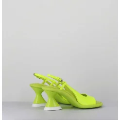 Sandales Talon Geometrique Jaune Fluo - A5411 Giallo Cedro
