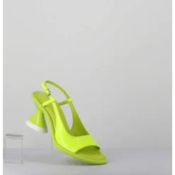 Sandales Talon Geometrique Jaune Fluo - A5411 Giallo Cedro