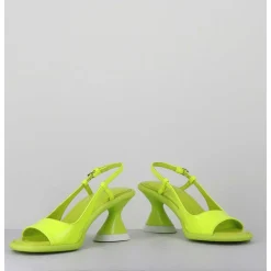 Sandales Talon Geometrique Jaune Fluo - A5411 Giallo Cedro