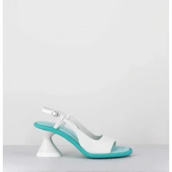 Sandales Talon Geometrique Blanc & Bleu - A5411 Bianco Acqua