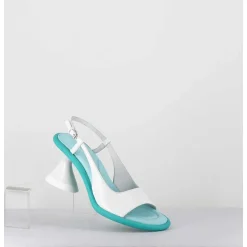 Sandales Talon Geometrique Blanc & Bleu - A5411 Bianco Acqua