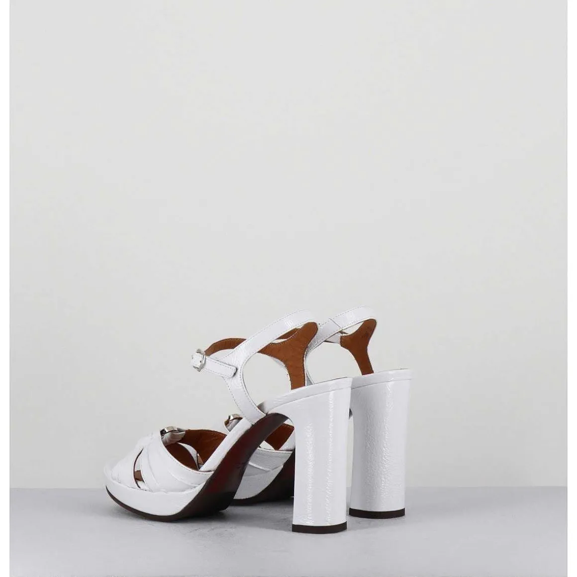 Sandales Talon Haut Naplak Blanc - Chiva Ferrari Blanco