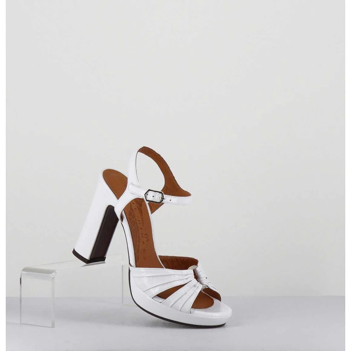Sandales Talon Haut Naplak Blanc - Chiva Ferrari Blanco