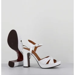 Sandales Talon Haut Naplak Blanc - Chiva Ferrari Blanco