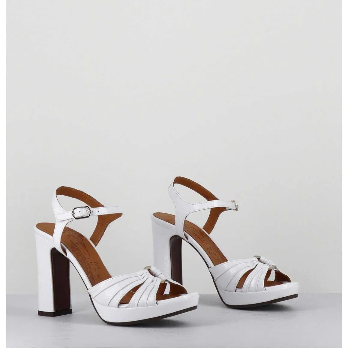 Sandales Talon Haut Naplak Blanc - Chiva Ferrari Blanco