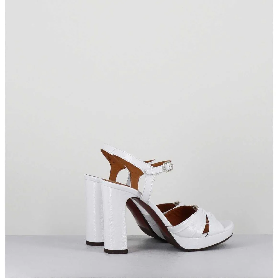 Sandales Talon Haut Naplak Blanc - Chiva Ferrari Blanco