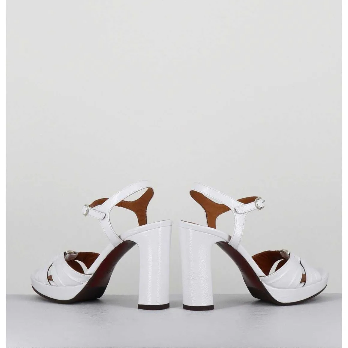 Sandales Talon Haut Naplak Blanc - Chiva Ferrari Blanco