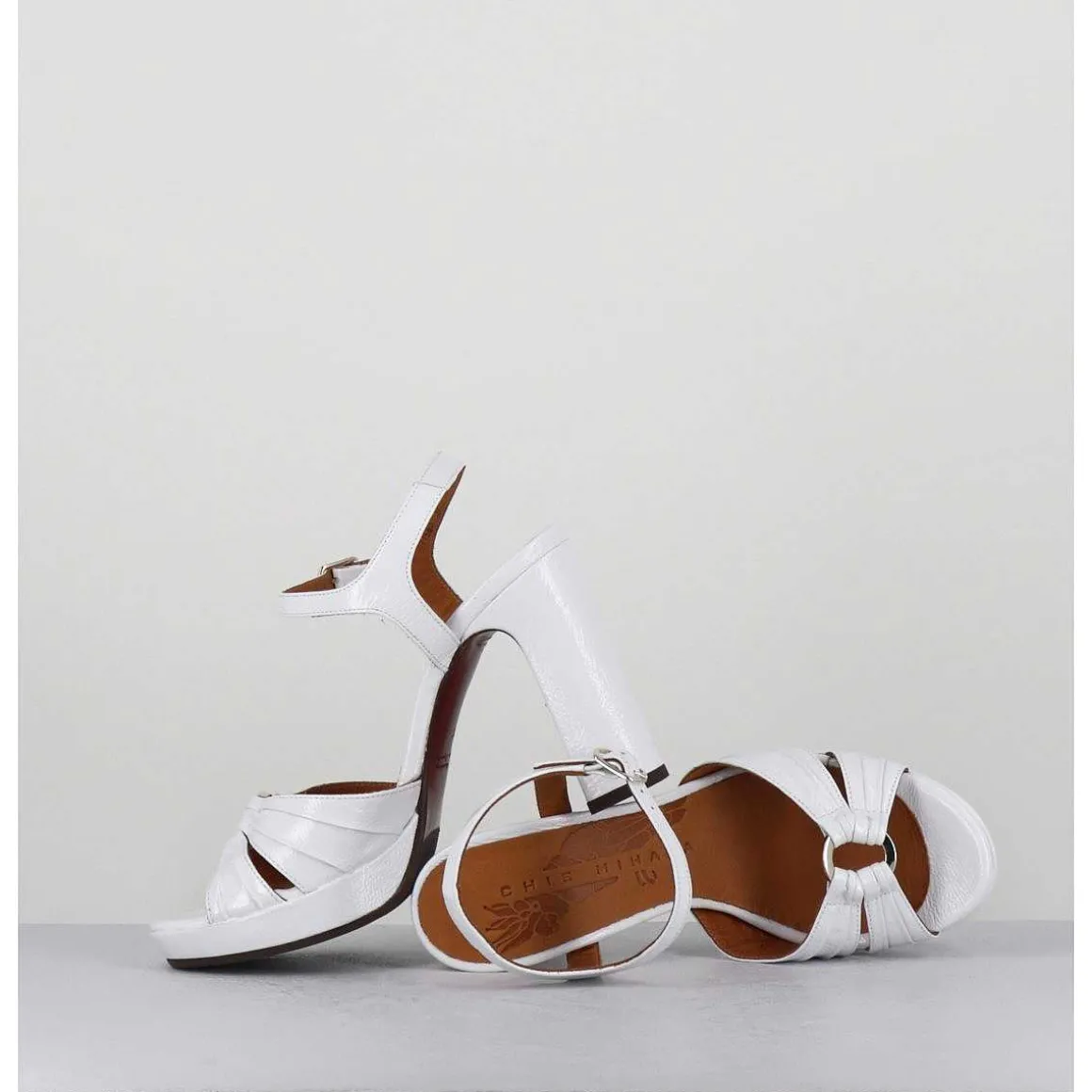 Sandales Talon Haut Naplak Blanc - Chiva Ferrari Blanco