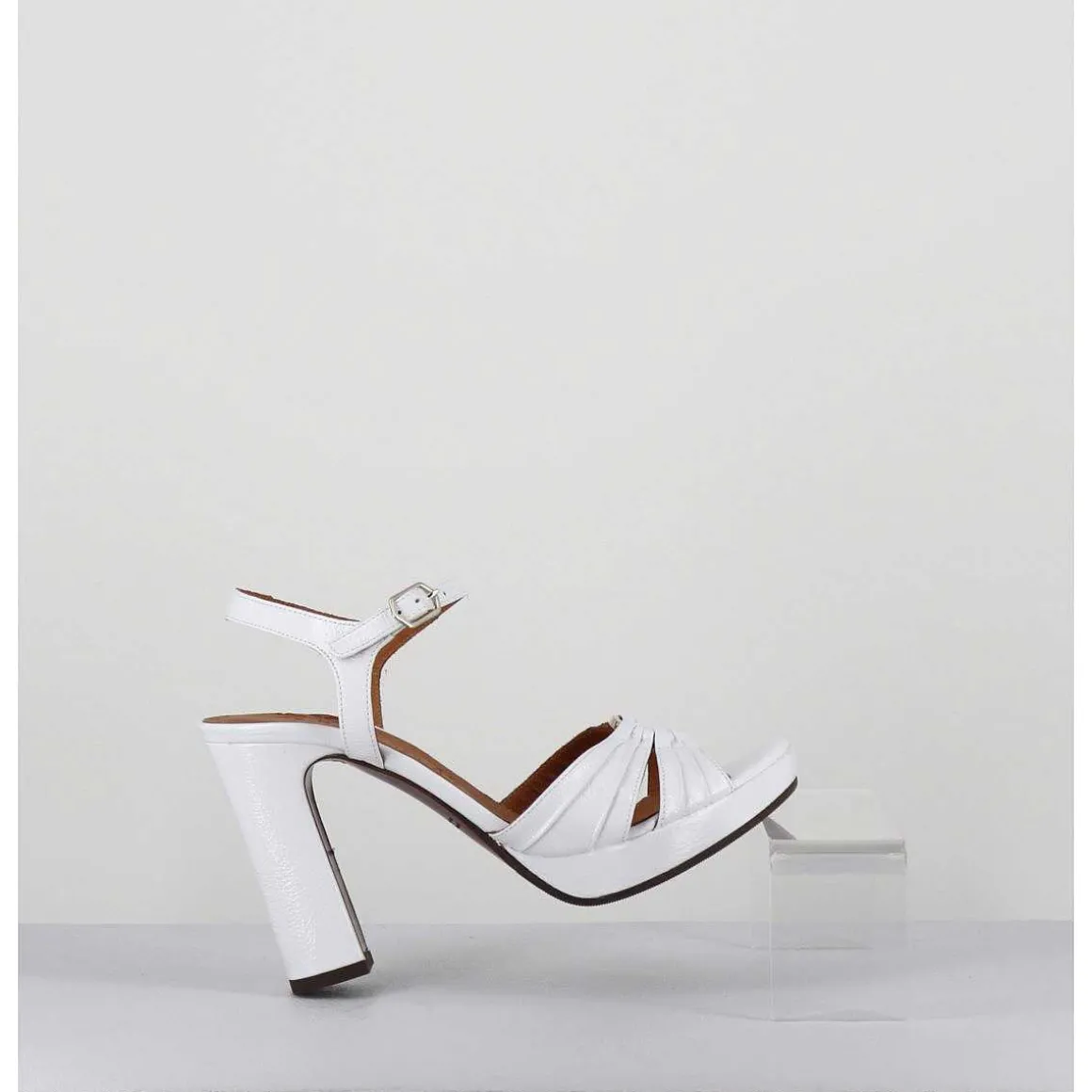 Sandales Talon Haut Naplak Blanc - Chiva Ferrari Blanco
