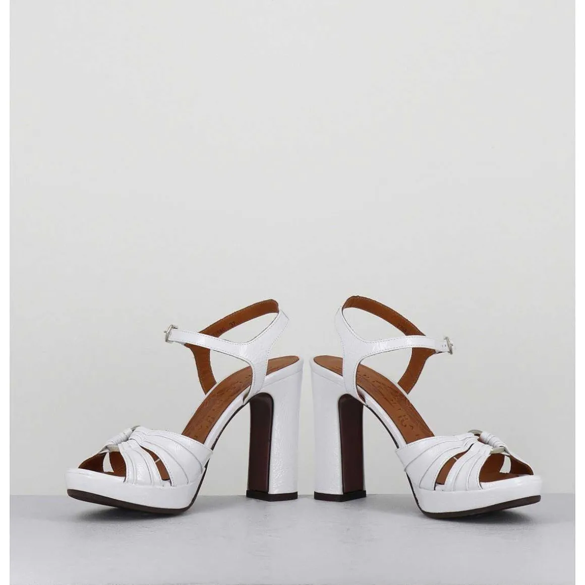 Sandales Talon Haut Naplak Blanc - Chiva Ferrari Blanco