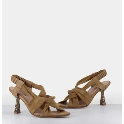 Sandales Talon Leopard En Daim Marron - Capa Militare