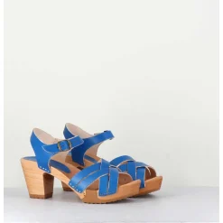 Sandales-Sabots A Talon Leger Bleu Indigo - 236-047 Vegetal Bleu