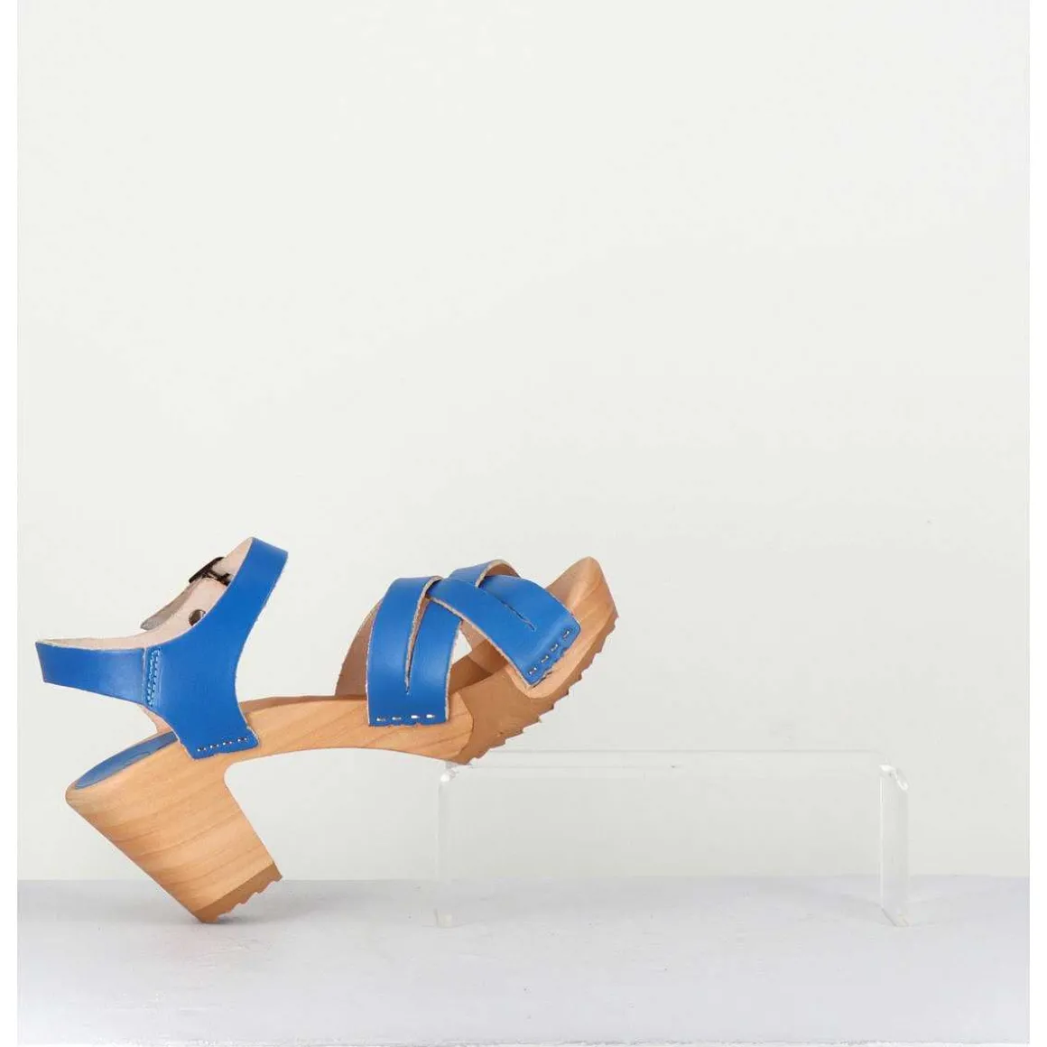 Sandales-Sabots A Talon Leger Bleu Indigo - 236-047 Vegetal Bleu