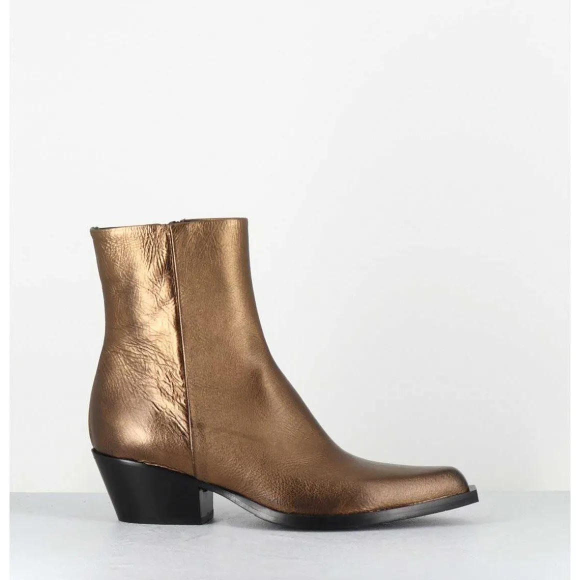 Santiags En Cuir Metallise Dore - Seber2 Pegasus Gold