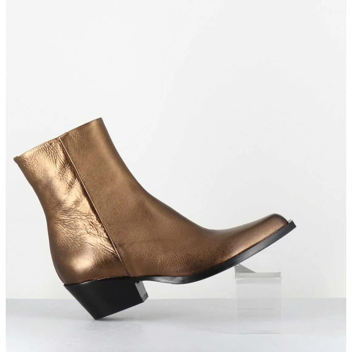 Santiags En Cuir Metallise Dore - Seber2 Pegasus Gold