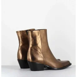 Santiags En Cuir Metallise Dore - Seber2 Pegasus Gold