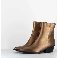 Santiags En Cuir Metallise Dore - Seber2 Pegasus Gold