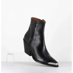 Santiags En Cuir Noir Bout Metallique - 4910 Diver Nero