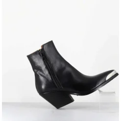 Santiags En Cuir Noir Bout Metallique - 4910 Diver Nero