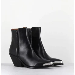 Santiags En Cuir Noir Bout Metallique - 4910 Diver Nero